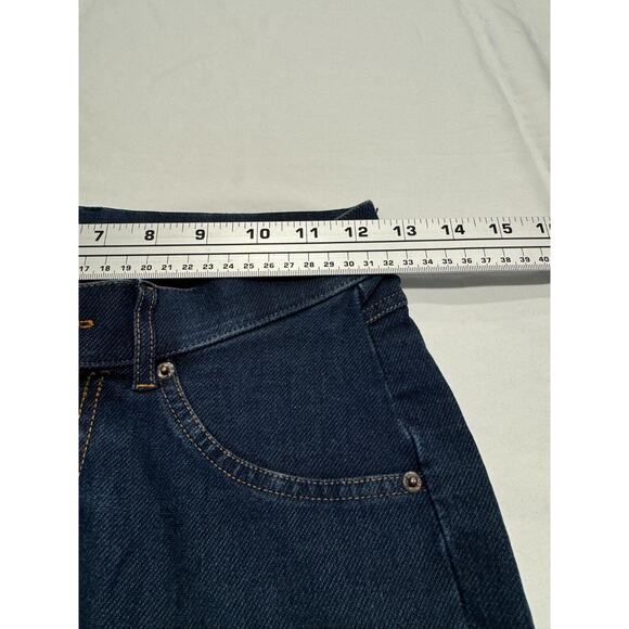 HUE Essential Denim Leggings Size S Deep Indigo Wash Belt Loops Pull On Jeggings - Picture 6 of 8